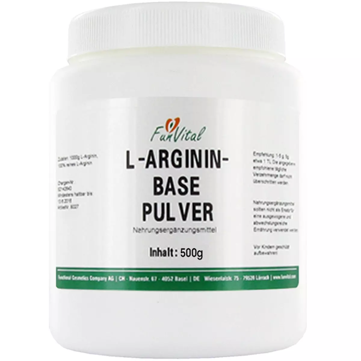FunVital© L-Arginin Base Pulver - 500g