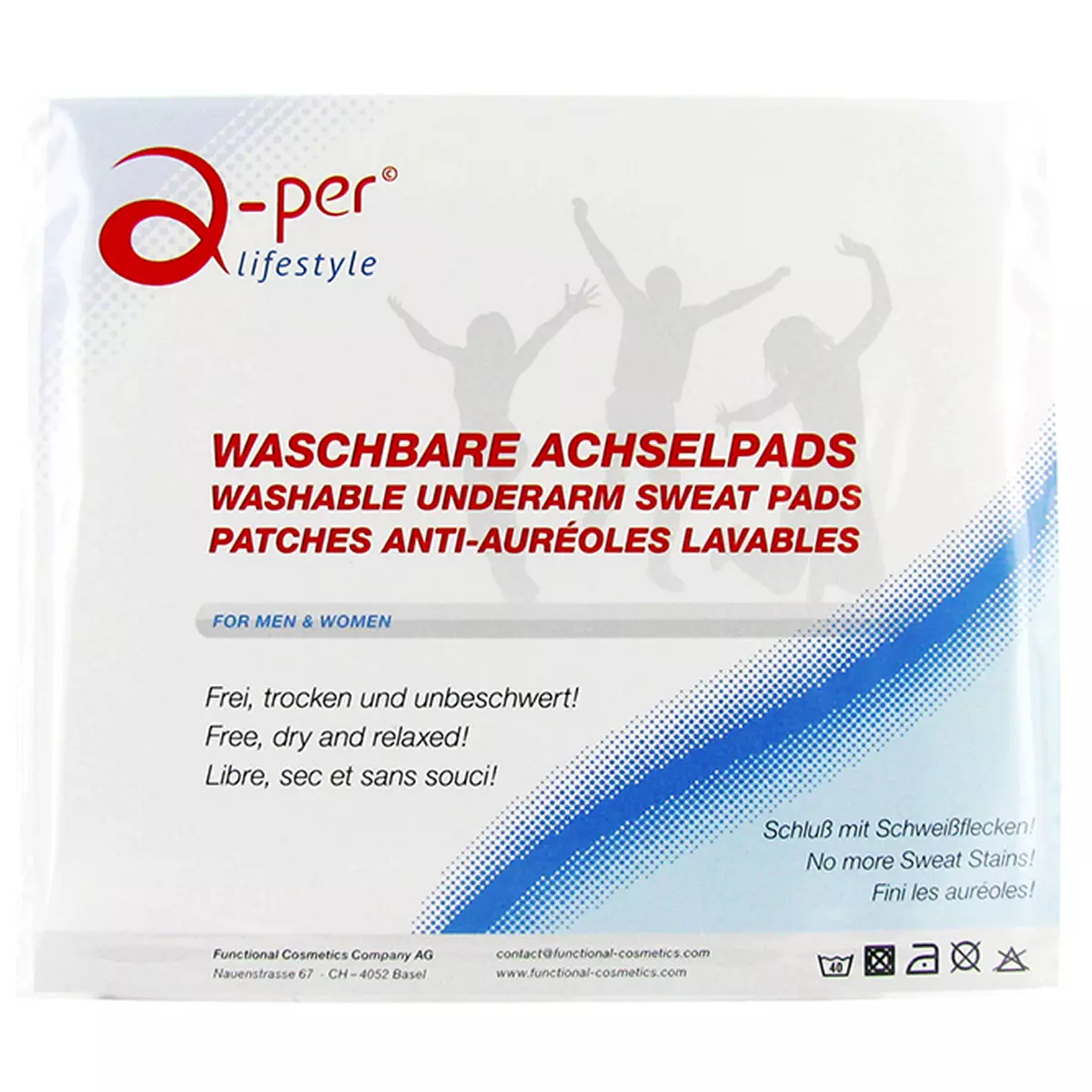 a-per© waschbare Achselpads in weiß - 2 Stk.
