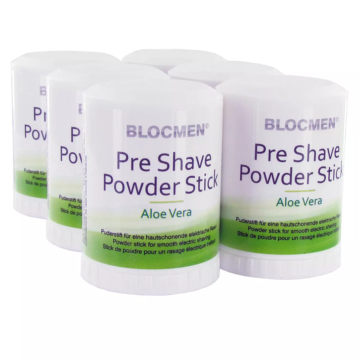 BLOCMEN© Aloe Vera Pre-Shave Rasurpuderstift - 6 Stk. x 60g