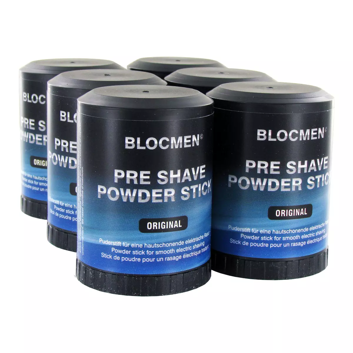 BLOCMEN© Original Pre-Shave Rasurpuderstift - 6 Stk. x 60g