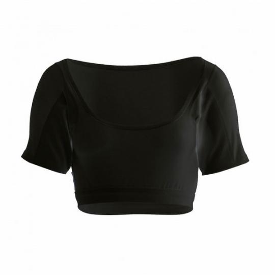 Women-U-bustier-shirt von manjana® für Frauen mit großzügig eingearbeitetem, saugstarken Achselnässeschutz gegen Schweißflecken. Hochwertige Verarbeitung Schwarz : M
