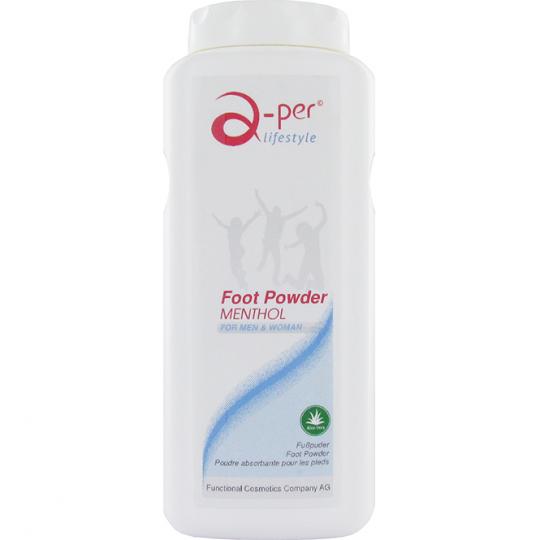 Poudre pour les pieds a-per© pour pieds secs avec menthol & aloe vera 