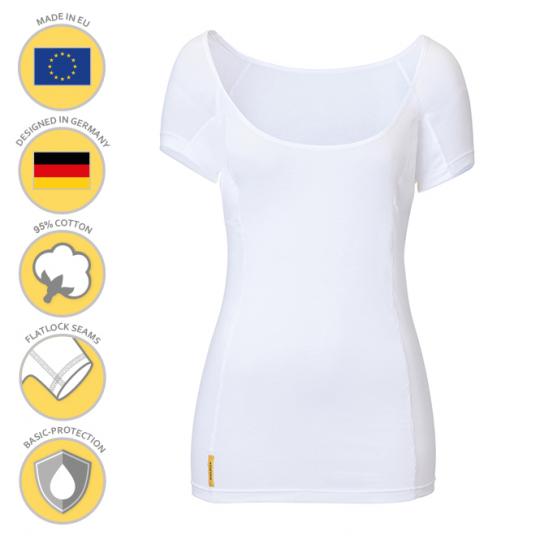 Femme-U-modern-shirt MANJANA® avec protection anti-auréoles integrée 