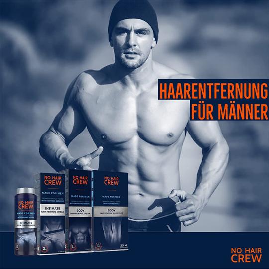 NO HAIR CREW High Performance Wax Strips for Body Depilation for Men