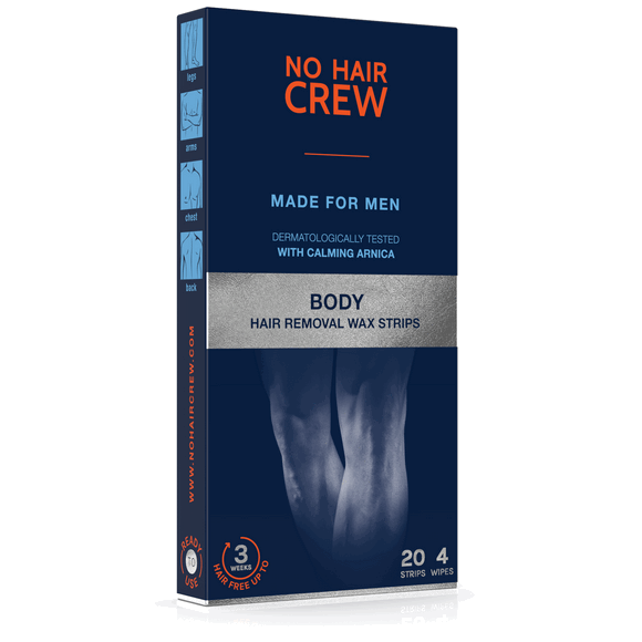 NO HAIR CREW High Performance Wax Strips for Body Depilation - for Men